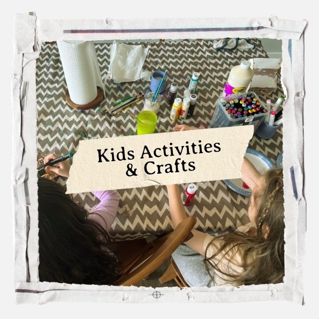 Kids Activities & Crafts - Two Little Girls crafting at a table